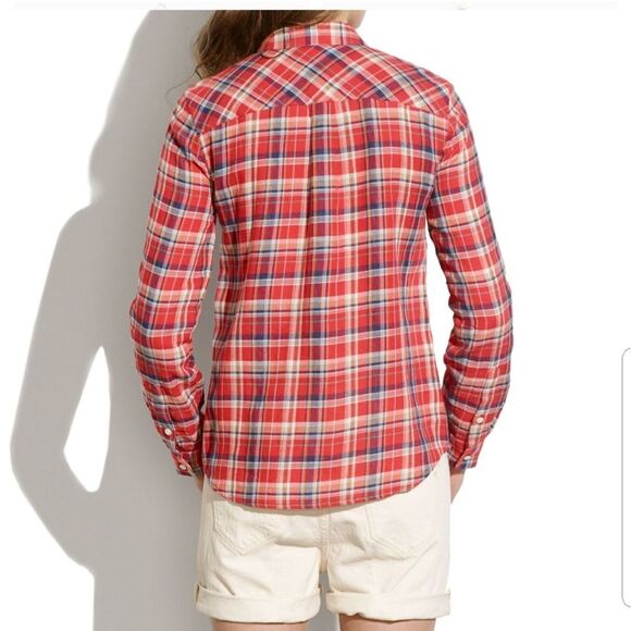 Madewell Boyfriend Plaid Button Down Shirt Size XS - Picture 6 of 7